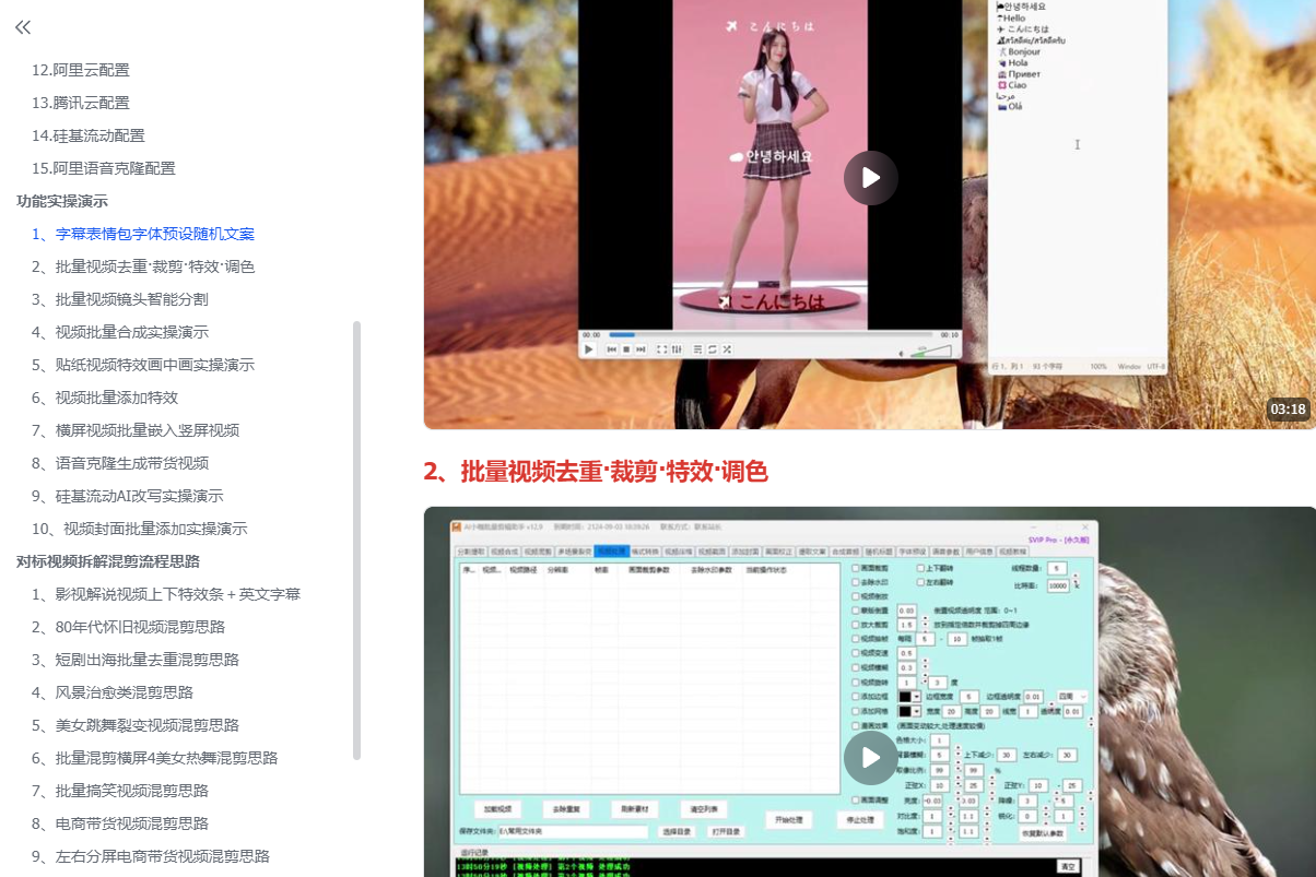  电商自动剪辑软件多场景组合界面