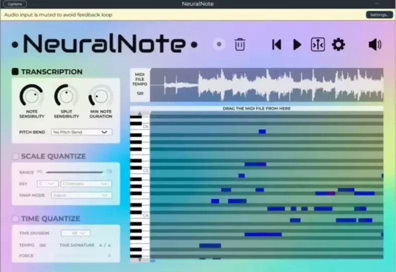 音频转MIDI效果对比